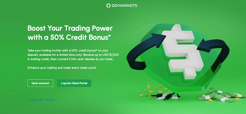 GO Markets - 50% Credit Bonus